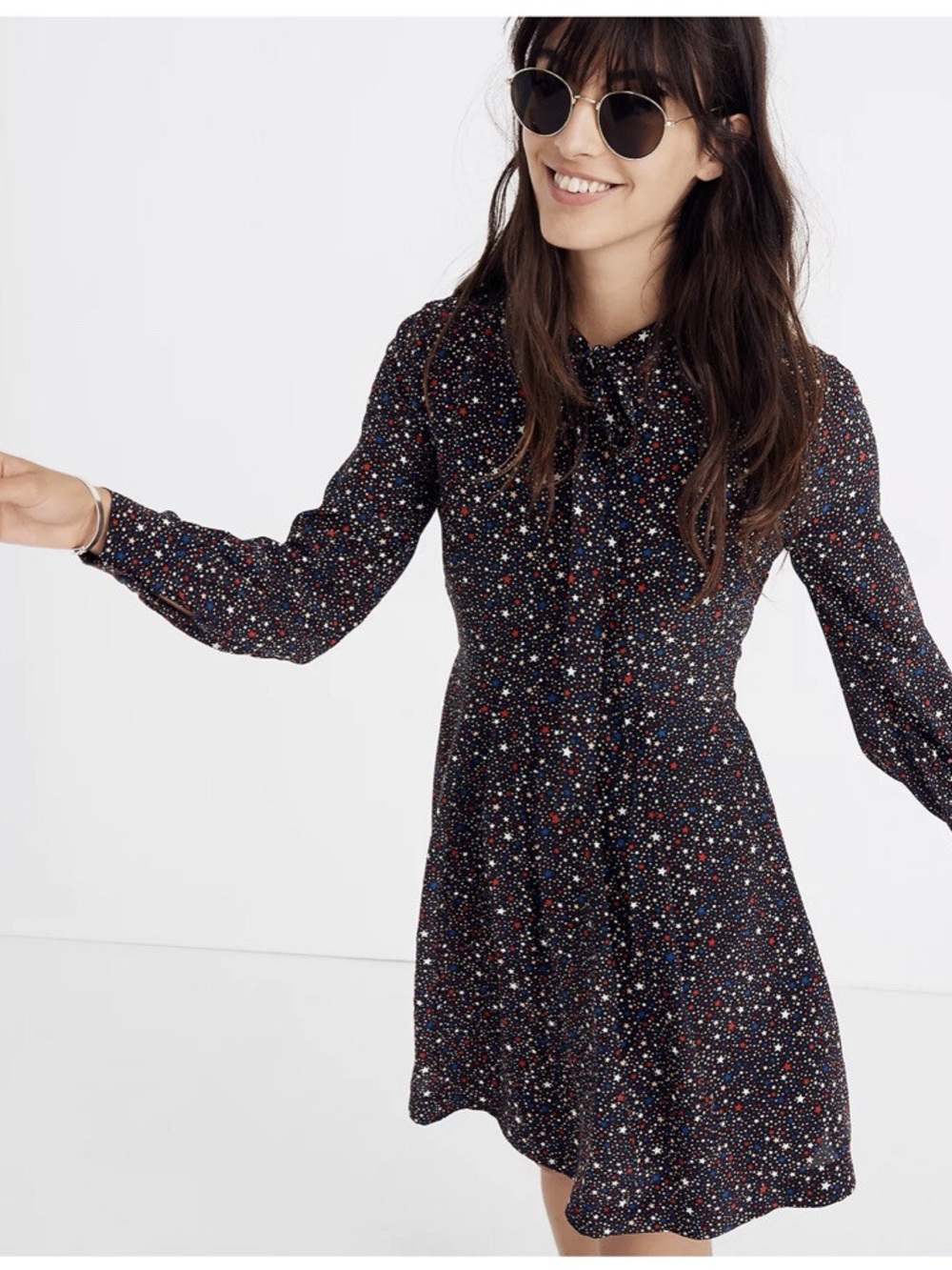 Women’s Madewell tie neck dress